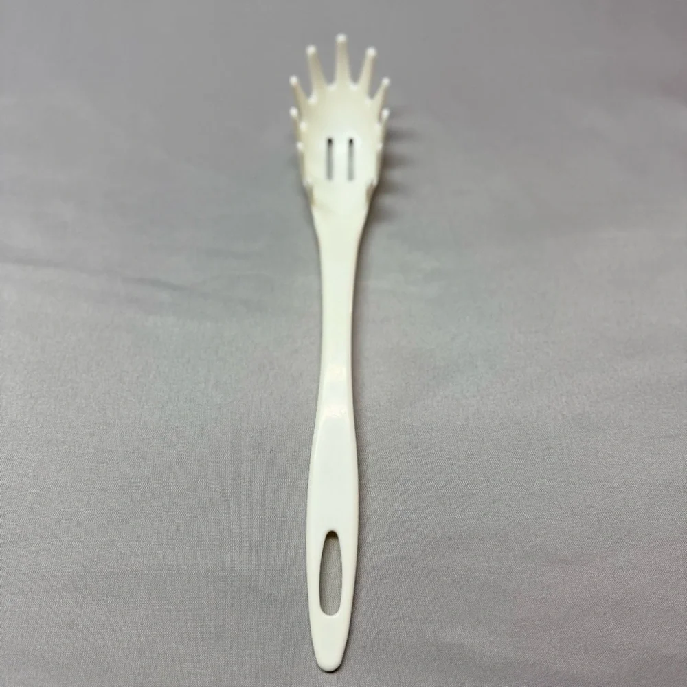 Vintage 1993 Popeil Pasta Products White Spaghetti Server Spoon Fork Tool Korea